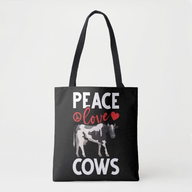 Tote Bag Humour animal de ferme de la ferme de la paix Cow  (Devant)