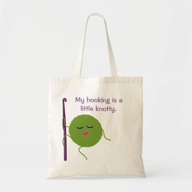 Tote Bag Humour faisant du crochet (Devant)