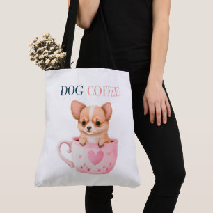Tote Bag Hund Kaffee Tasche