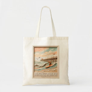 Tote Bag Huntington Beach Californie Texture Surfeur Surfan