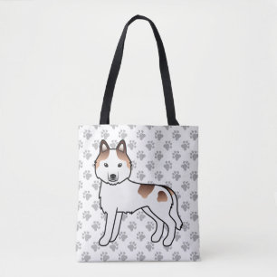 Tote Bag Husky sibérien panaché rouge de dessin animé & pat