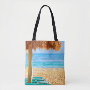 Tote Bag Hutte et fainéants d'herbe sur la plage
