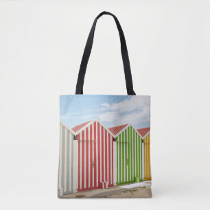 Tote Bag Huttes colorées sur la plage