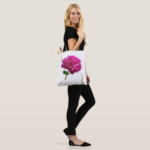 Tote Bag Hydrangea Bloom – Vintage Botanical Fuchsia