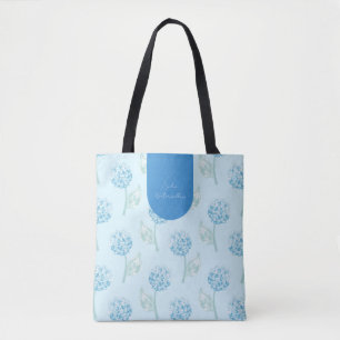 Tote Bag Hydrangea Personnalisable de Style Grandmillennial