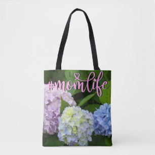 Tote Bag Hydrangeas fleurs roses bleu fleurs pourpres maman