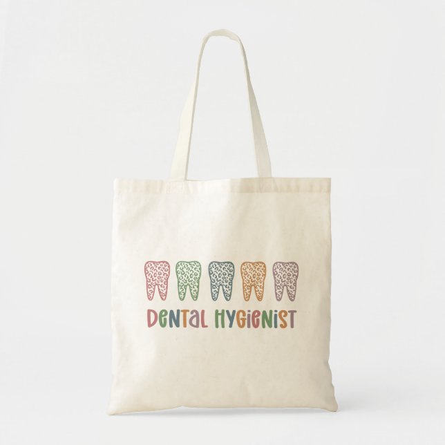 Tote Bag Hygiéniste dentaire | RDH Dentist Léopards cadeaux (Devant)