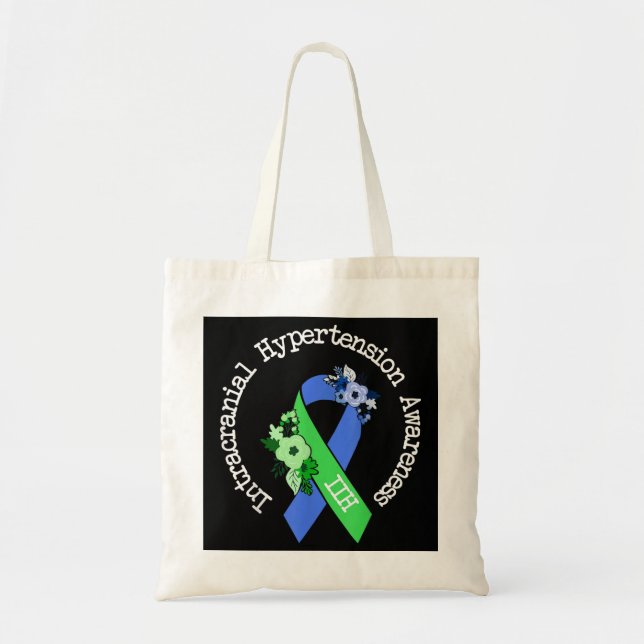 Tote Bag hypertension intracranienne IIH Awareness Blue Gre (Devant)