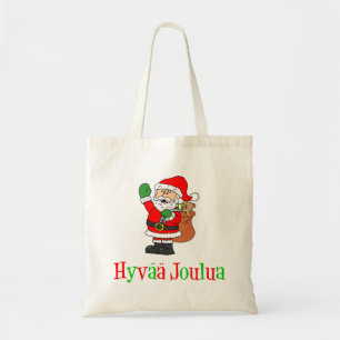 Tote Bag Hyvaa Joulua Finlande Père Noël de Noël