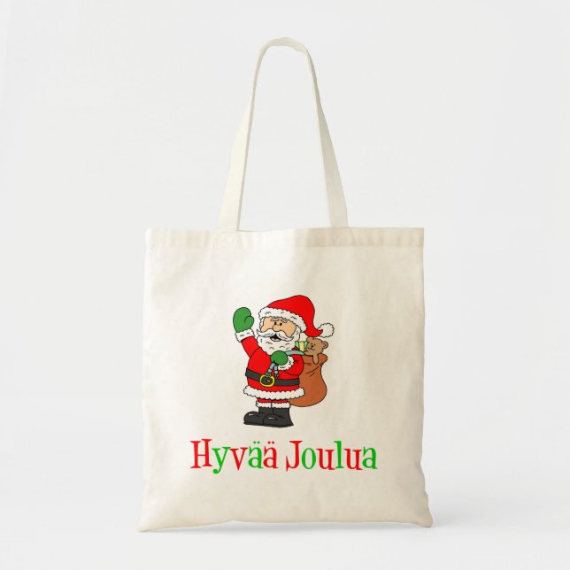 Tote Bag Hyvaa Joulua Finlande Père Noël de Noël (Devant)