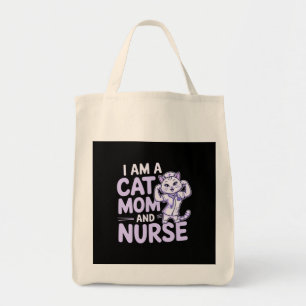 Tote Bag "I Am a Cat Mom and Nurse : Design for Cat-Lovers