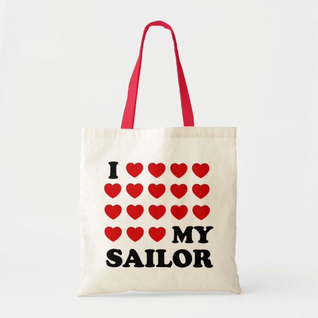 Tote Bag I (coeur) mon marin (Devant)