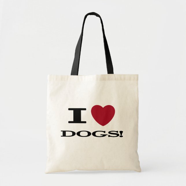 Tote Bag I Heart Dogs Tshirts et cadeaux (Devant)