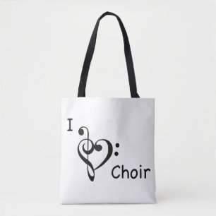 Tote Bag I Heart Love Choir Music