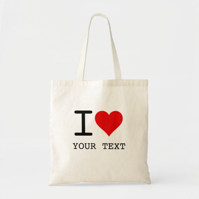 Tote Bag I Heart Love Template (Devant)