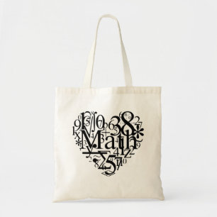 Tote Bag I Heart Math, Funny Science, Professeur de mathéma