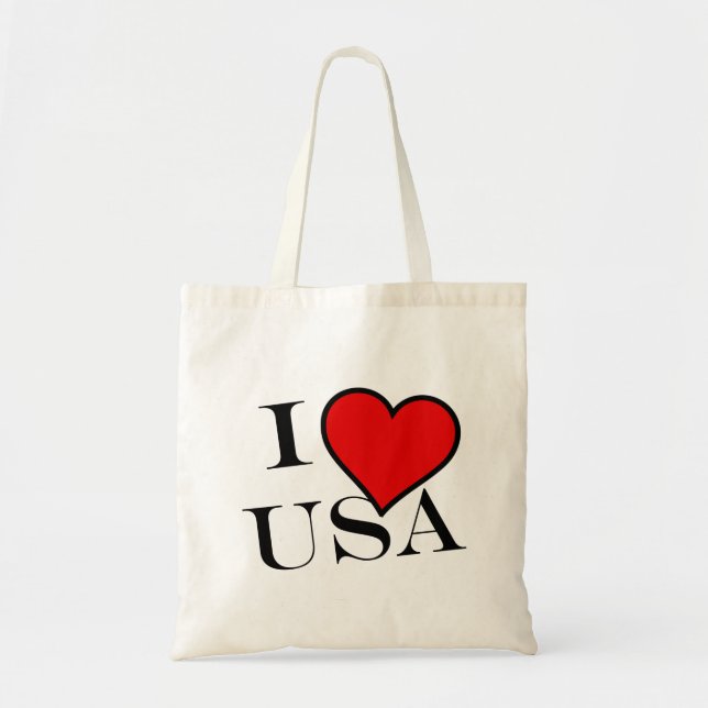 Tote Bag I Heart USA bk btt (Devant)