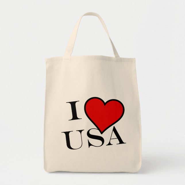 Tote Bag I Heart USA bk gtcnt (Devant)