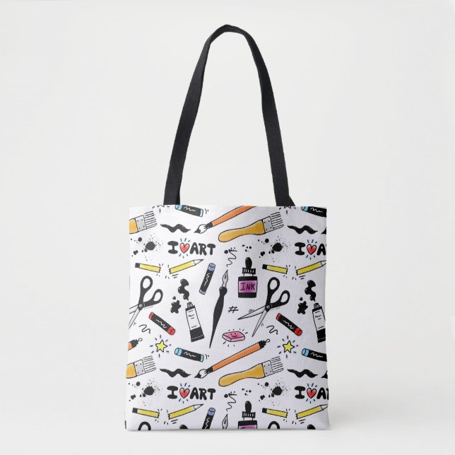 Tote Bag I Love Art Supplies (Devant)