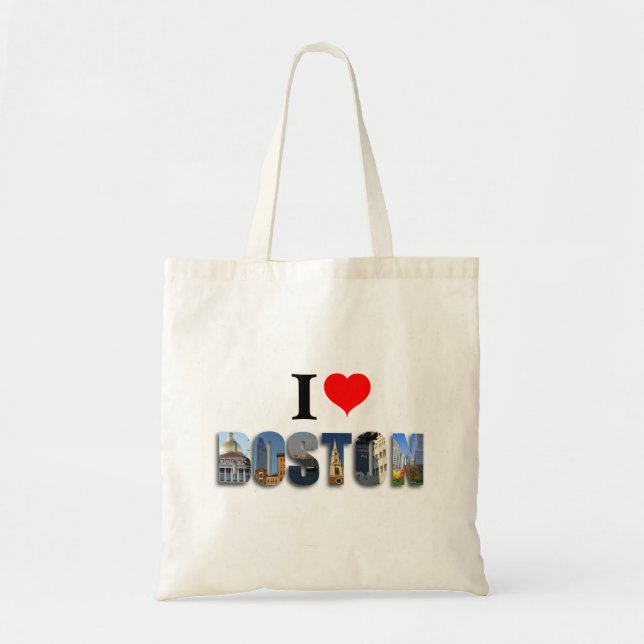 Tote Bag I Love Boston Massachusetts Travel City Photos (Devant)
