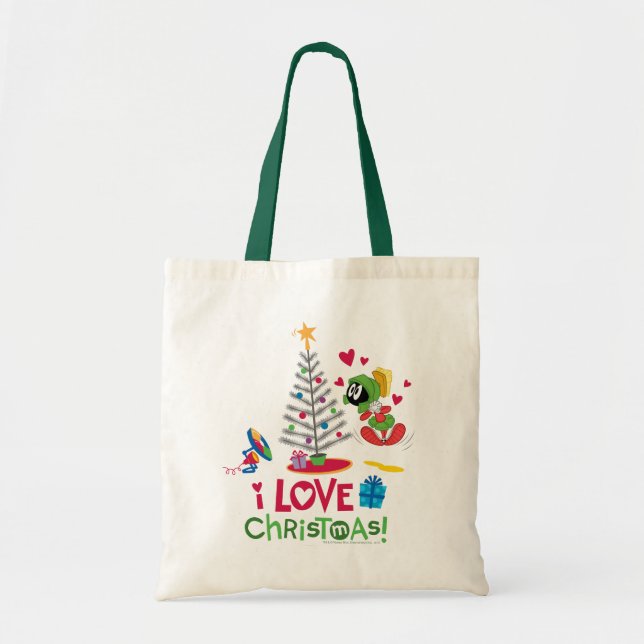 Tote Bag I Love Christmas - MARVIN THE MARTIAN™ (Devant)
