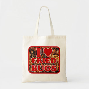 Tote Bag I Love [Coeur] Fried Bugs ... Thai Street Food