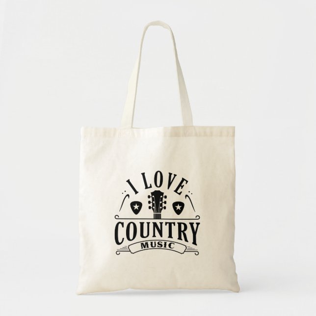Tote Bag I Love Country Music (Devant)