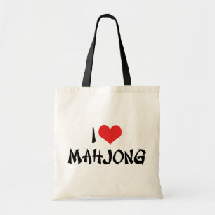 Tote Bag I Love Heart Mahjong - Mah Jong Lover
