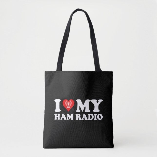 Tote Bag I Love (Heart) My Ham Radio (Devant)