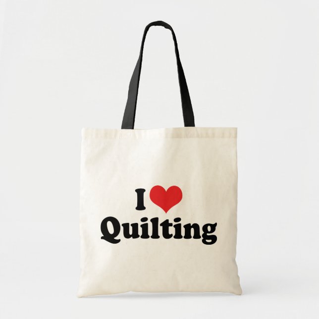Tote Bag I Love Heart Quilting - Sewing Quilter (Devant)