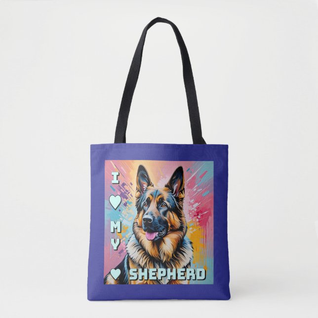 Tote Bag I love my German Shepherd (Devant)