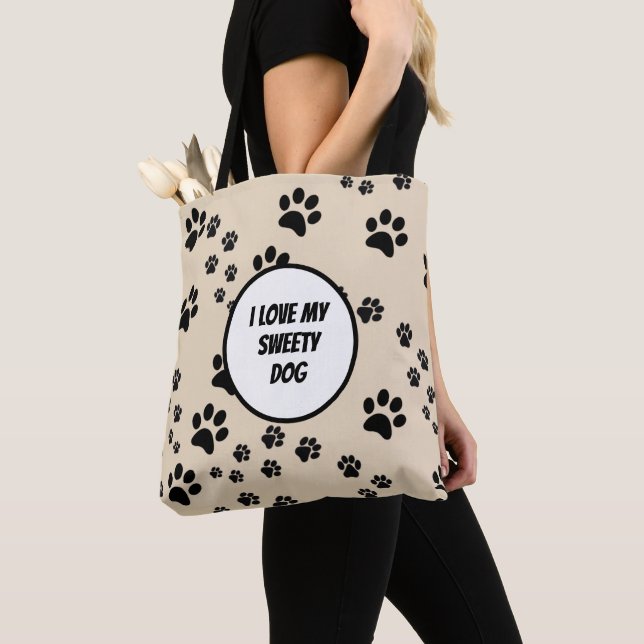 Tote Bag I love my sweet dog (De près)