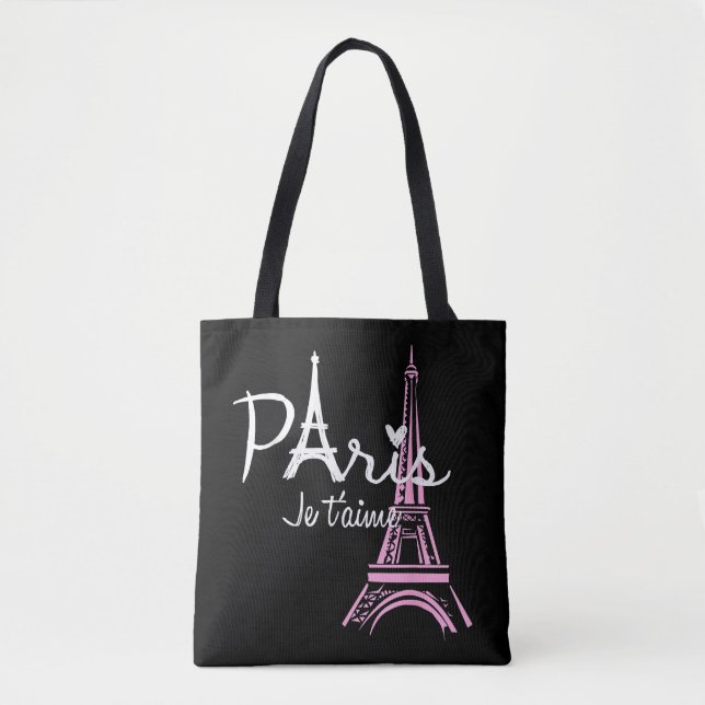 Tote Bag I Love Paris Tour Eiffel France Souvenir français (Devant)