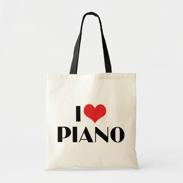 Tote Bag I Love Piano (Devant)