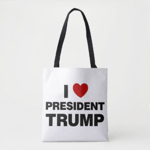 Tote Bag I Love Président Trump Heart