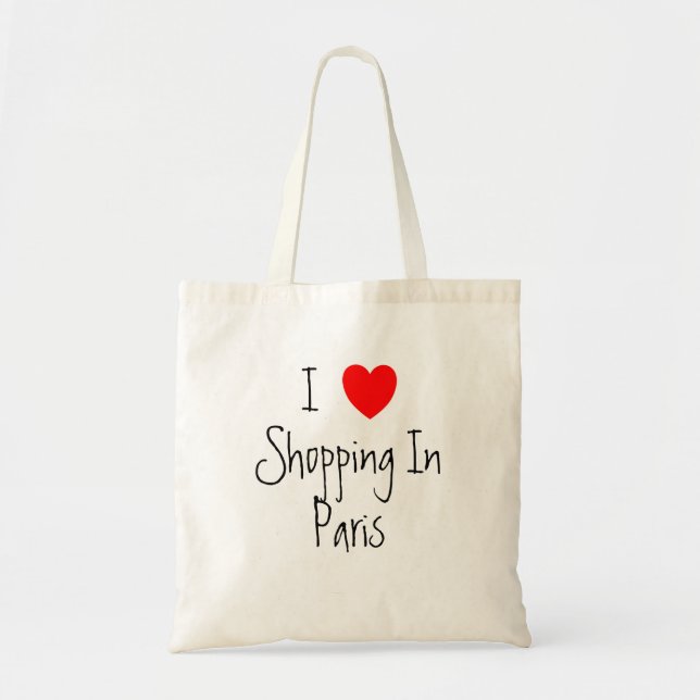 Tote Bag I Love Shopping À Paris (Devant)