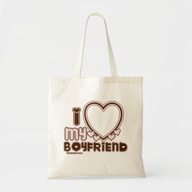 Tote Bag i luv brown bf (Devant)