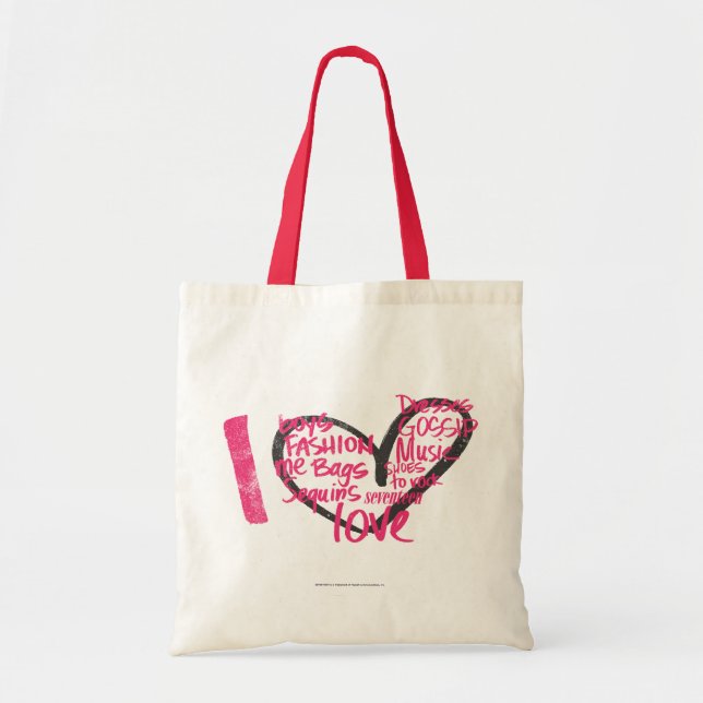 Tote Bag I magenta de graffiti de coeur (Devant)