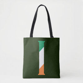Tote Bag I Monogramme superposé sur le pavillon irlandais
