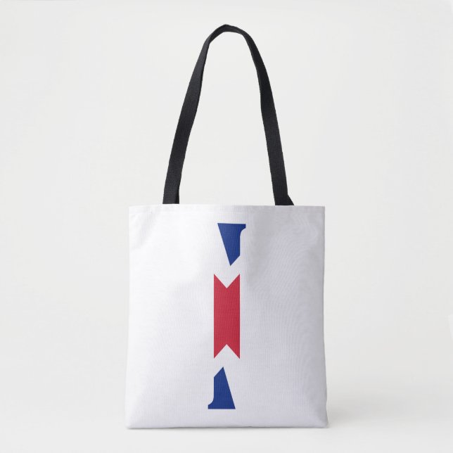 Tote Bag I Monogramme superposé sur le pavillon Union Jack (Devant)