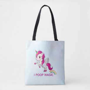 Tote Bag I Poop Magic Funny Unicorne Dit