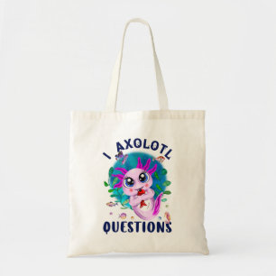 Tote Bag I Questions Axolotl, Mignonne Axolotl Kawaii rose