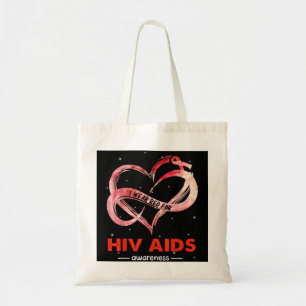 Tote Bag I Wear Red For HIV AIDS AWARENESS   