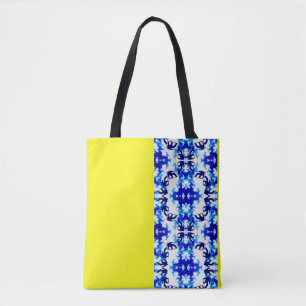 Tote Bag Ice Blue Snowboard Sky Yellow Snowboard Sport