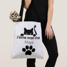 Tote Bag Ich liebe meine Maya-Katze