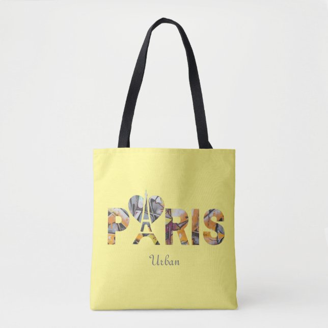 Tote Bag Ich liebe Paris mit städtischem Hintergru Tasche (Vorderseite)