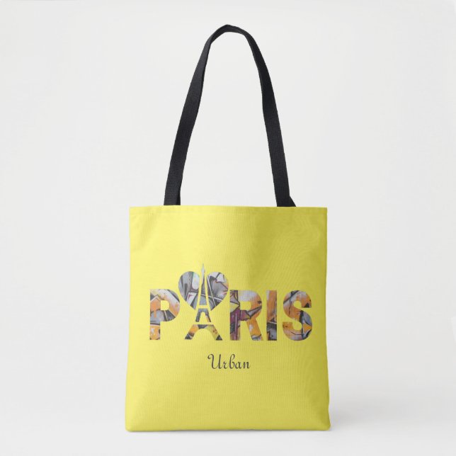 Tote Bag Ich liebe Paris mit städtischem Hintergru Tasche (Vorderseite)