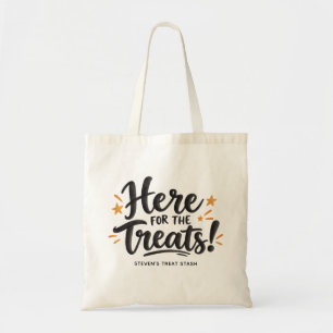 Tote Bag Ici pour les friandises. Enfants Halloween Trick o