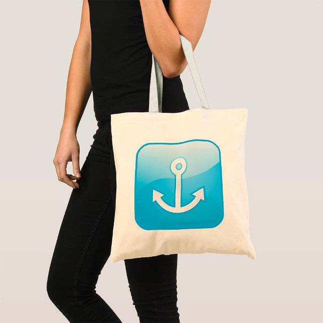 Tote Bag Icône Ancre bleue marine moderne (Créateur téléchargé)