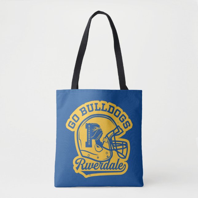 Tote Bag Icône de casque de football Go Bulldogs (Devant)